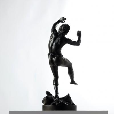19th c French Bronze Dancing Faun by Lequesne Eug ne Louis