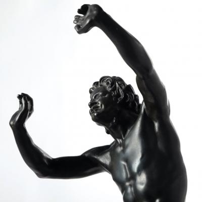 19th c French Bronze Dancing Faun by Lequesne Eug ne Louis