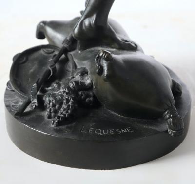 19th c French Bronze Dancing Faun by Lequesne Eug ne Louis