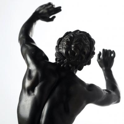 19th c French Bronze Dancing Faun by Lequesne Eug ne Louis