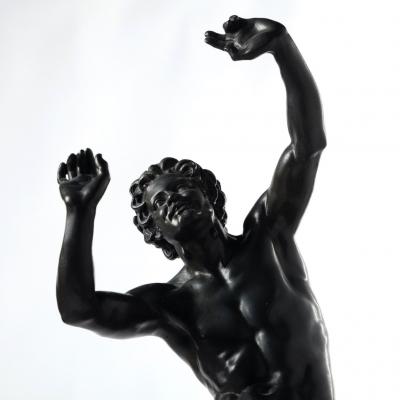 19th c French Bronze Dancing Faun by Lequesne Eug ne Louis
