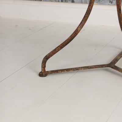 19th c French Metal Gu ridon Round Side Table in Original Patina