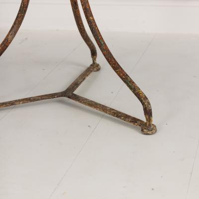 19th c French Metal Gu ridon Round Side Table in Original Patina