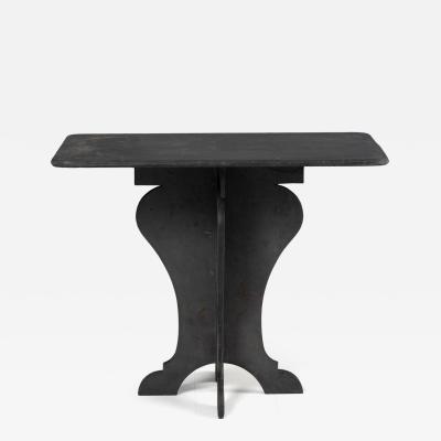19th c French Rectangular Slate Table with Tulip Shaped Base