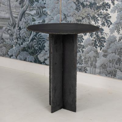 19th c French Round Slate Side Table