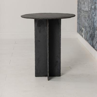 19th c French Round Slate Side Table
