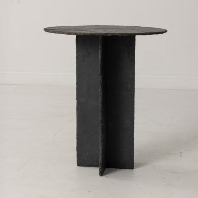 19th c French Round Slate Side Table