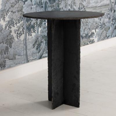 19th c French Round Slate Side Table