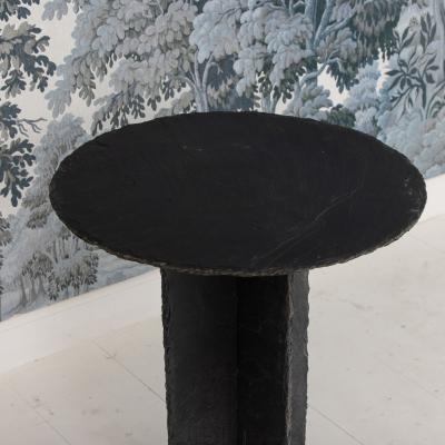 19th c French Round Slate Side Table