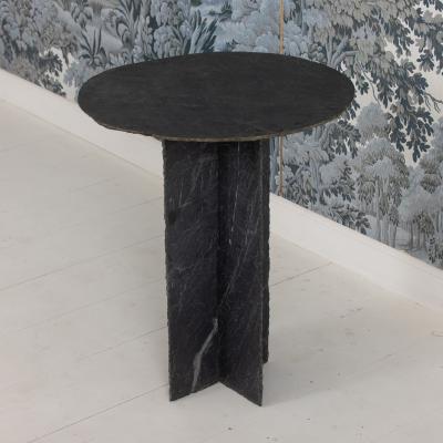 19th c French Round Slate Side Table