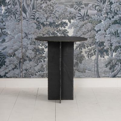 19th c French Round Slate Side Table