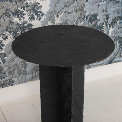 19th c French Round Slate Side Table