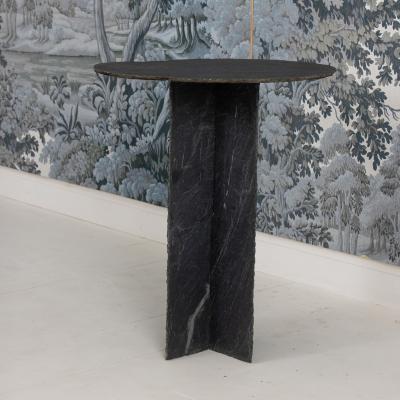 19th c French Round Slate Side Table