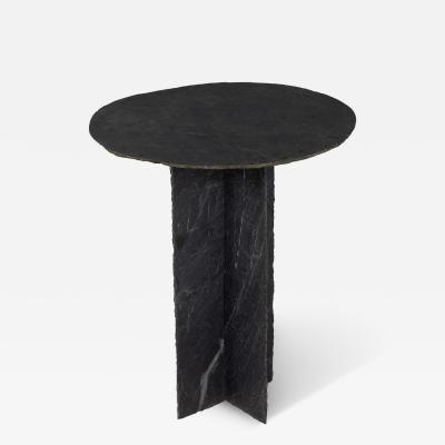 19th c French Round Slate Side Table