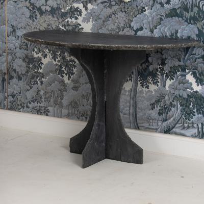 19th c French Slate Demilune Console Table