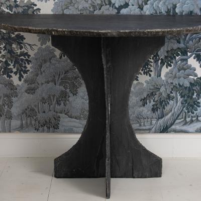 19th c French Slate Demilune Console Table