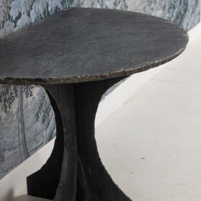 19th c French Slate Demilune Console Table