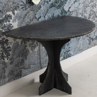 19th c French Slate Demilune Console Table