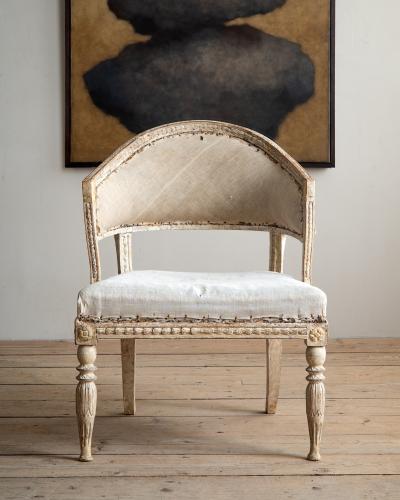 19th c Gustavian Barrel Back Armchairs