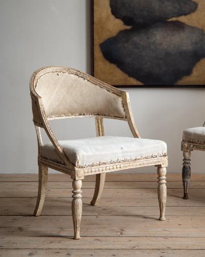 19th c Gustavian Barrel Back Armchairs