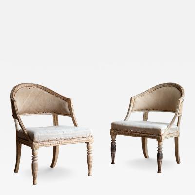 19th c Gustavian Barrel Back Armchairs