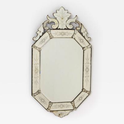 19th c Italian Etched and Beveled Mirror in the Classic Venetian Style