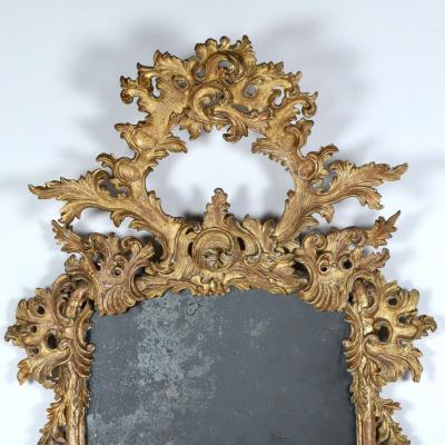 19th c Italian Giltwood Mirror with Original Mirror