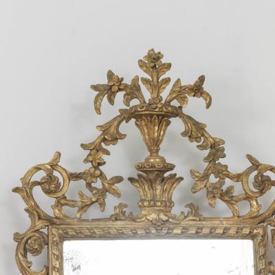 19th c Italian Giltwood Mirror with Original Mirror Plate