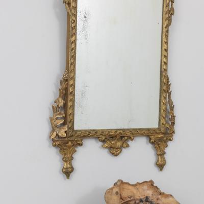 19th c Italian Giltwood Mirror with Original Mirror Plate