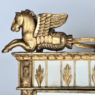 19th c Italian Giltwood Overmantle with Original Mirror Plates