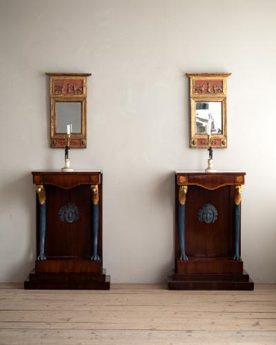 19th c Pair of Empire Console Tables