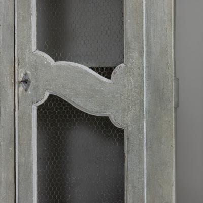 19th c Pair of French Painted Armoire Cabinets with Serpentine Sides