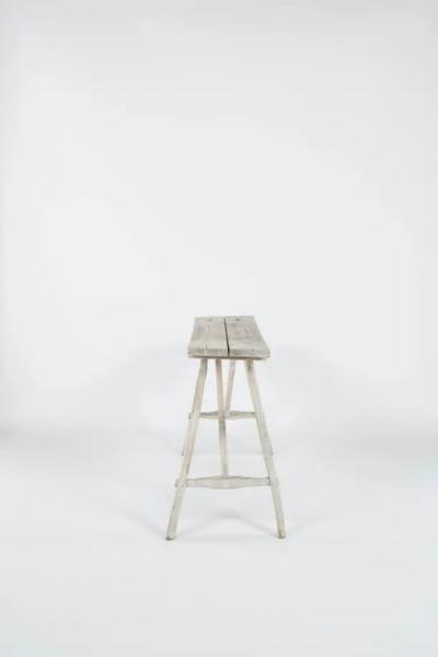 19th c Primitive Bleached Wood Console Table