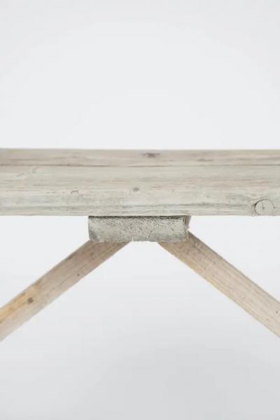 19th c Primitive Bleached Wood Console Table