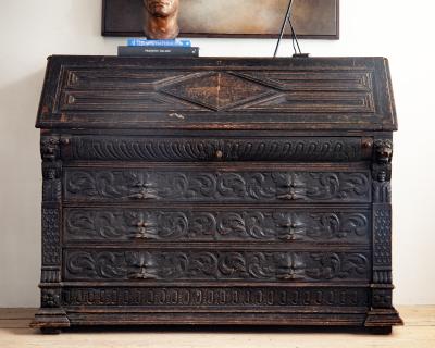 19th c Slant Top Secretary