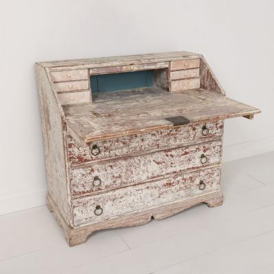 19th c Swedish Bureau Desk Secreatry in Original Paint