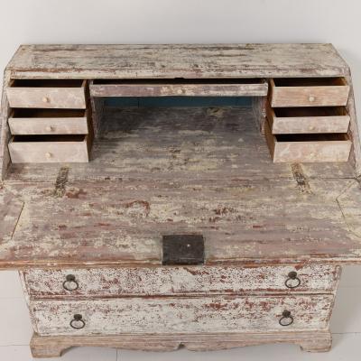 19th c Swedish Bureau Desk Secreatry in Original Paint