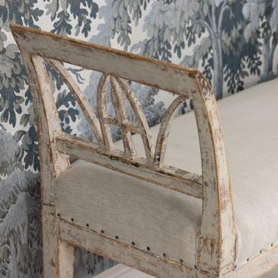 19th c Swedish Gustavian Lindome Painted Window Bench