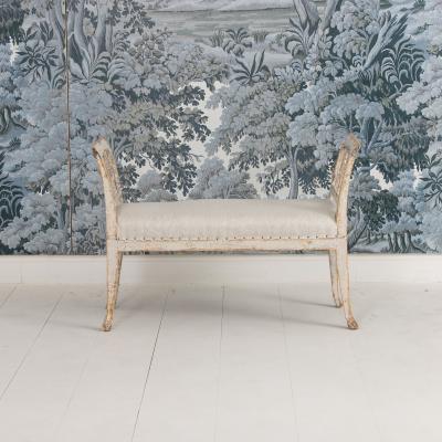 19th c Swedish Gustavian Lindome Painted Window Bench