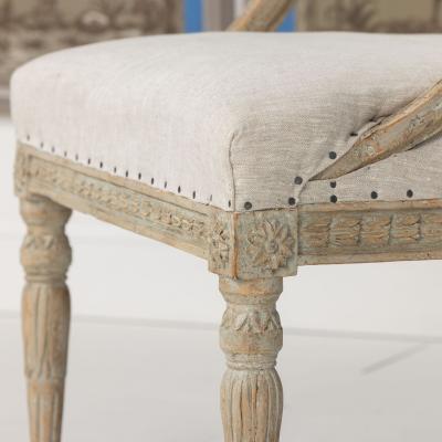 19th c Swedish Gustavian Painted Barrel Back Armchair