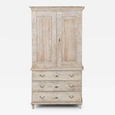 19th c Swedish Gustavian Period Cabinet in Original Paint