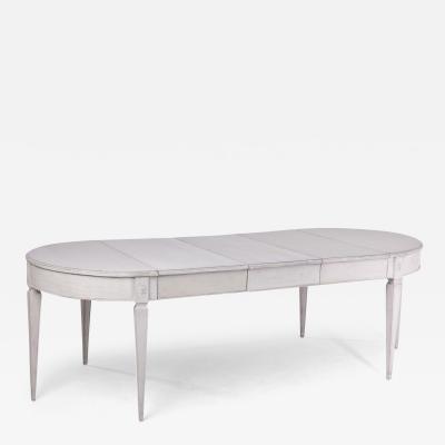 19th c Swedish Gustavian Period Extension Table with Three Leaves