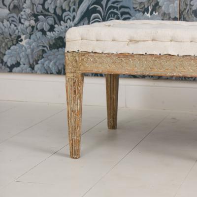 19th c Swedish Gustavian Period Footstool or Bench in Original Paint