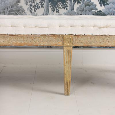 19th c Swedish Gustavian Period Footstool or Bench in Original Paint