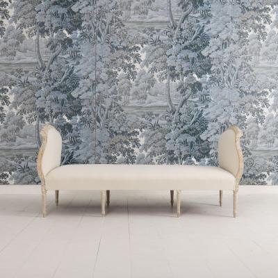 19th c Swedish Gustavian Period Upholstered Daybed in Original Paint