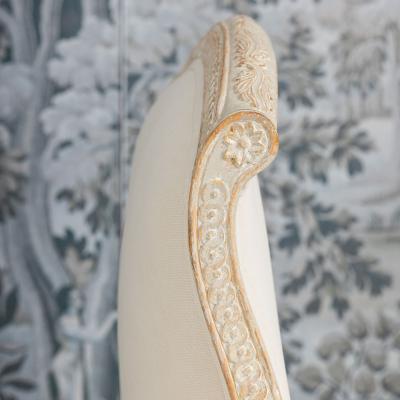 19th c Swedish Gustavian Period Upholstered Daybed in Original Paint