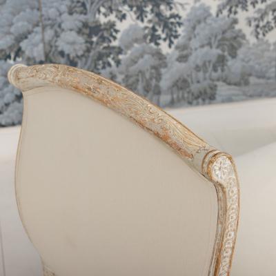 19th c Swedish Gustavian Period Upholstered Daybed in Original Paint