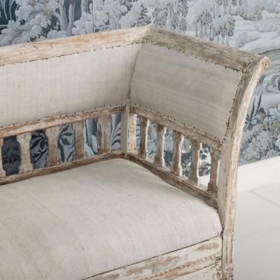19th c Swedish Gustavian Trundle Daybed in Original Paint