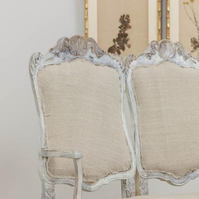 19th c Swedish Rococo Settee or Sofa Bench in Original Paint