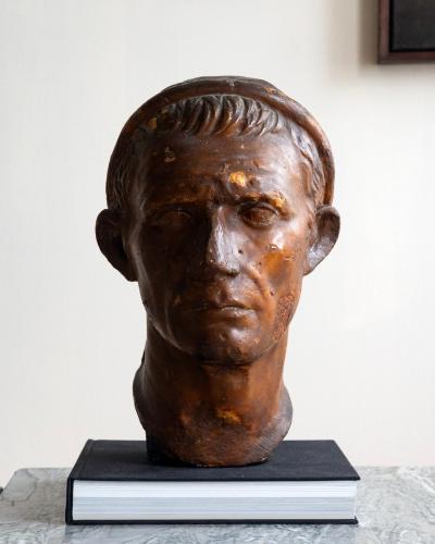19th c Wax head of Julius Caesar